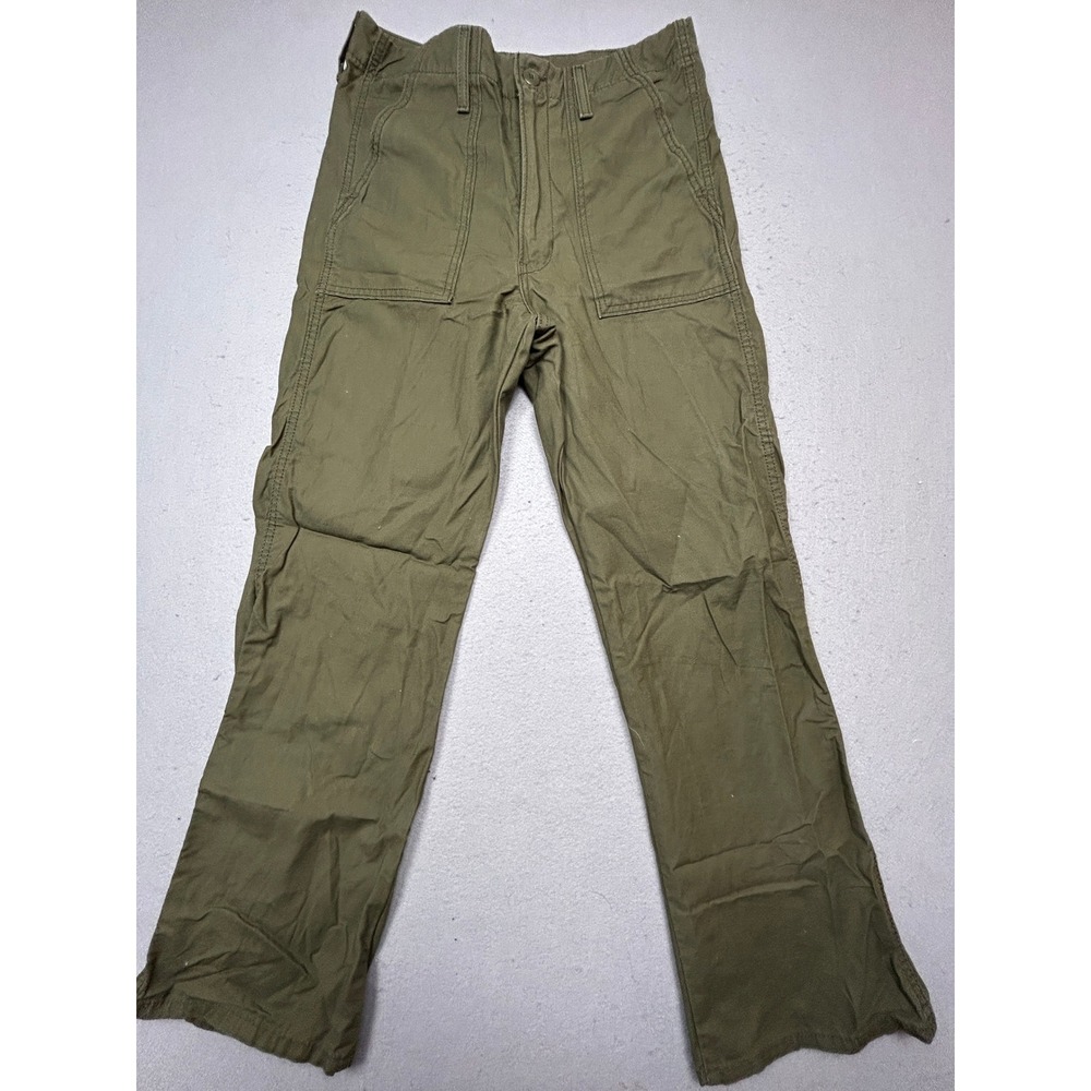 Levis Ribcage Straight Cotton Twill Olive Green 30x29 Womens